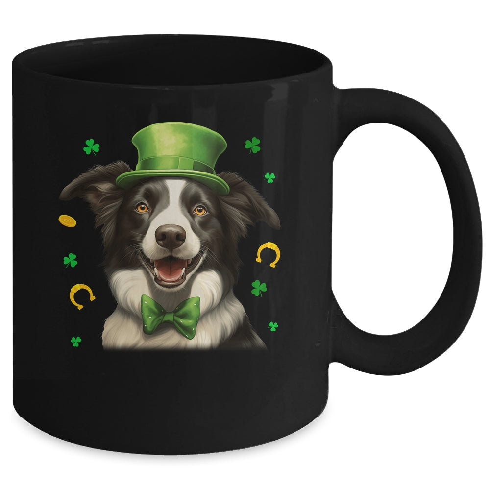 Border Collie St Patricks Day Leprechaun Shamrock Irish Mug | siriusteestore