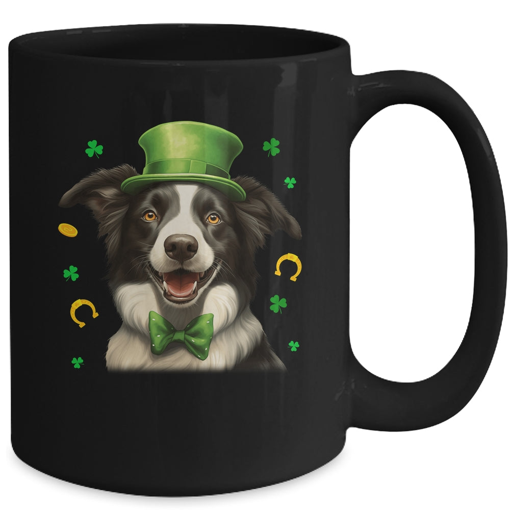 Border Collie St Patricks Day Leprechaun Shamrock Irish Mug | siriusteestore