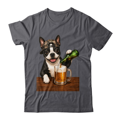Boston Terrier Drinking Beer Funny Dog Mem Fathers Day Shirt & Hoodie | siriusteestore