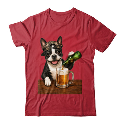 Boston Terrier Drinking Beer Funny Dog Mem Fathers Day Shirt & Hoodie | siriusteestore