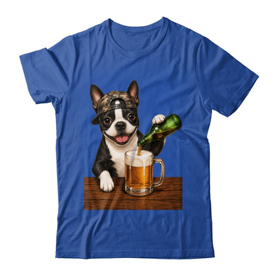 Boston Terrier Drinking Beer Funny Dog Mem Fathers Day Shirt & Hoodie | siriusteestore