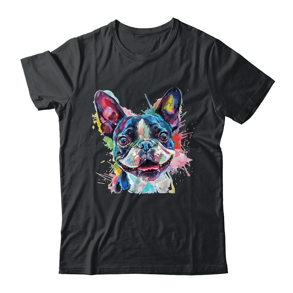 Boston Terrier Mom Lover Puppy Dog Watercolor Tie Dye Painting Shirt & Tank Top | siriusteestore