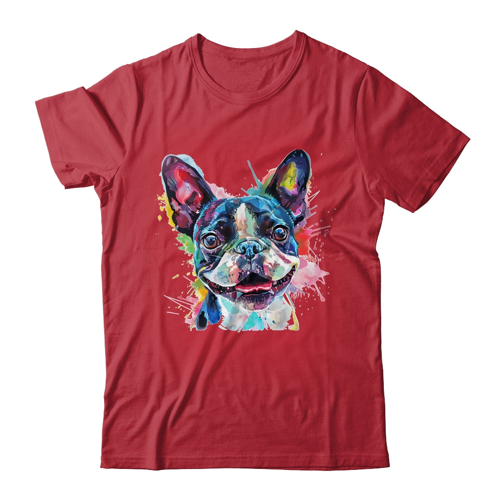 Boston Terrier Mom Lover Puppy Dog Watercolor Tie Dye Painting Shirt & Tank Top | siriusteestore