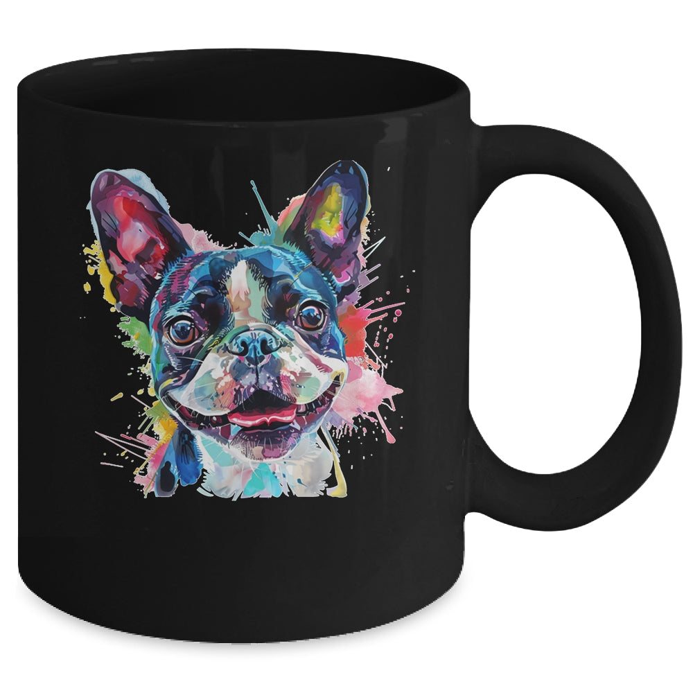 Boston Terrier Mom Lover Puppy Dog Watercolor Tie Dye Painting Mug | siriusteestore