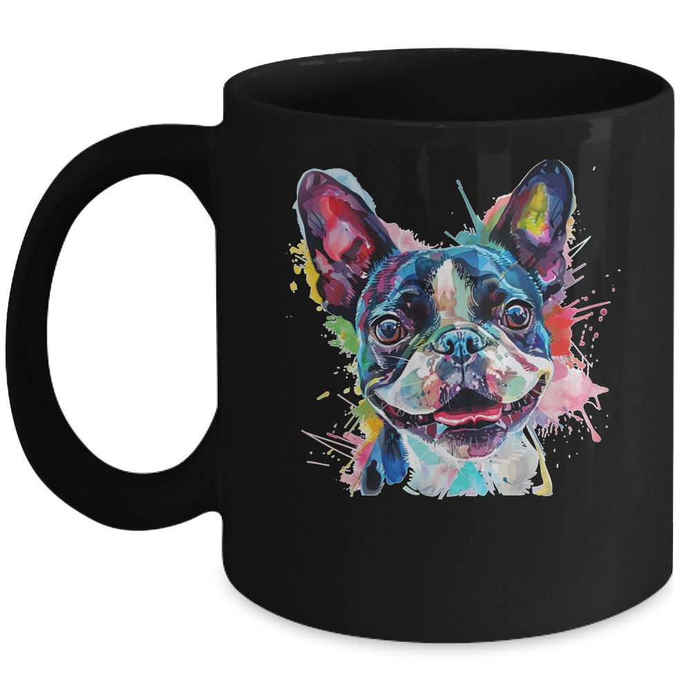 Boston Terrier Mom Lover Puppy Dog Watercolor Tie Dye Painting Mug | siriusteestore