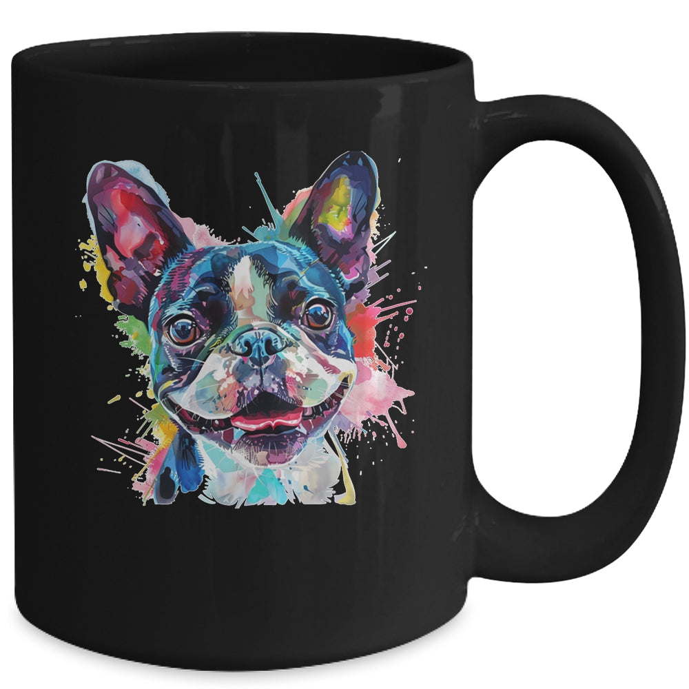 Boston Terrier Mom Lover Puppy Dog Watercolor Tie Dye Painting Mug | siriusteestore