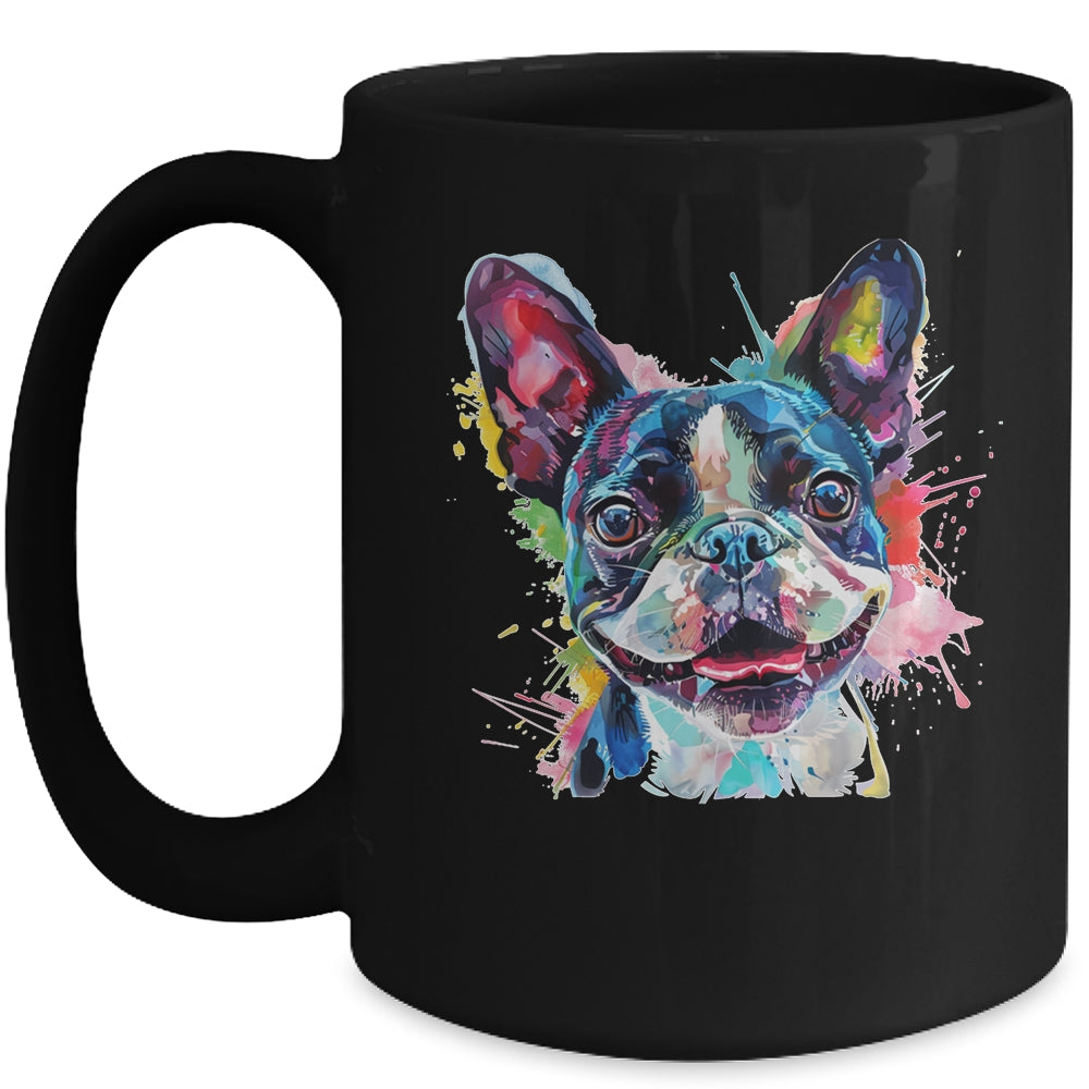 Boston Terrier Mom Lover Puppy Dog Watercolor Tie Dye Painting Mug | siriusteestore