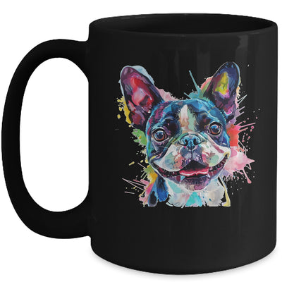 Boston Terrier Mom Lover Puppy Dog Watercolor Tie Dye Painting Mug | siriusteestore
