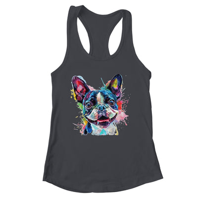 Boston Terrier Mom Lover Puppy Dog Watercolor Tie Dye Painting Shirt & Tank Top | siriusteestore