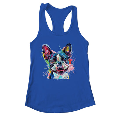 Boston Terrier Mom Lover Puppy Dog Watercolor Tie Dye Painting Shirt & Tank Top | siriusteestore