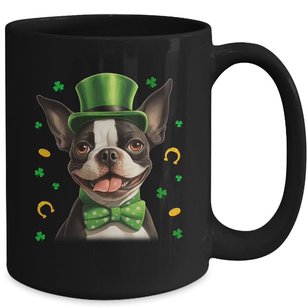 Boston Terrier St Patricks Day Leprechaun Shamrock Irish Mug | siriusteestore
