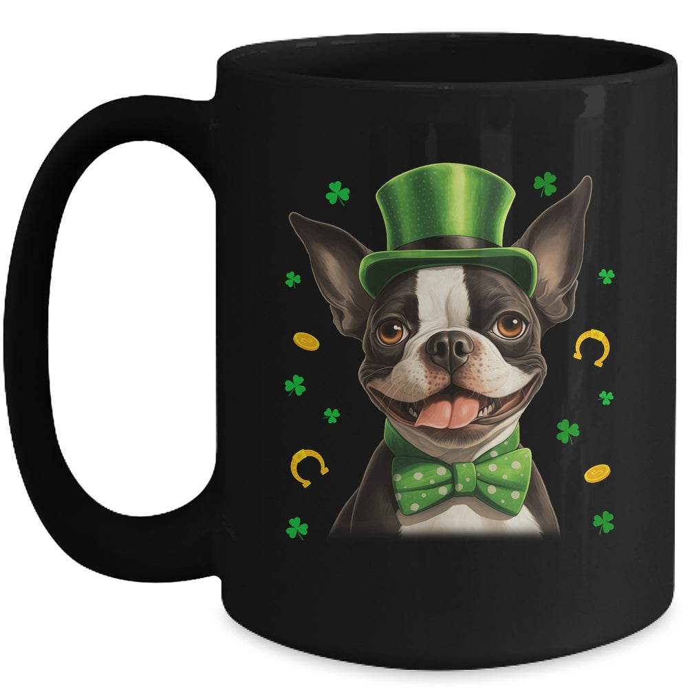 Boston Terrier St Patricks Day Leprechaun Shamrock Irish Mug | siriusteestore