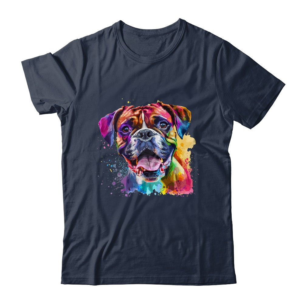 Boxer Mom Lover Puppy Dog Watercolor Tie Dye Painting Shirt & Tank Top | siriusteestore