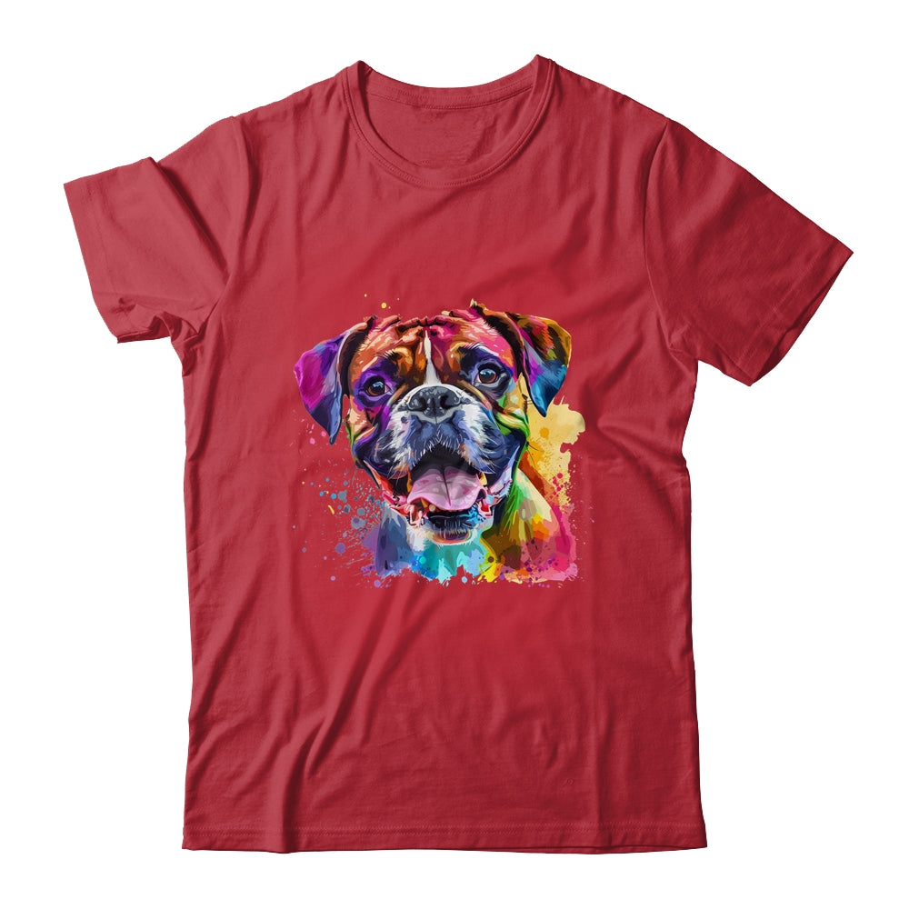 Boxer Mom Lover Puppy Dog Watercolor Tie Dye Painting Shirt & Tank Top | siriusteestore
