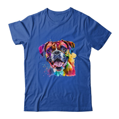Boxer Mom Lover Puppy Dog Watercolor Tie Dye Painting Shirt & Tank Top | siriusteestore