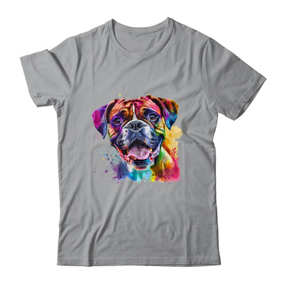 Boxer Mom Lover Puppy Dog Watercolor Tie Dye Painting Shirt & Tank Top | siriusteestore
