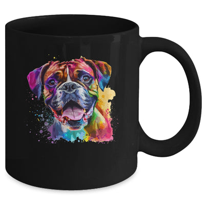 Boxer Mom Lover Puppy Dog Watercolor Tie Dye Painting Mug | siriusteestore