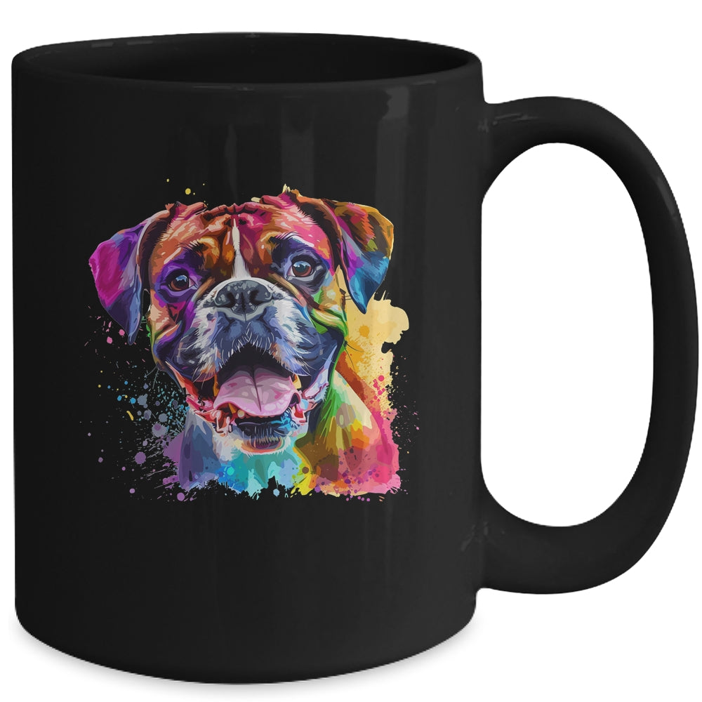 Boxer Mom Lover Puppy Dog Watercolor Tie Dye Painting Mug | siriusteestore