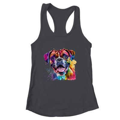 Boxer Mom Lover Puppy Dog Watercolor Tie Dye Painting Shirt & Tank Top | siriusteestore