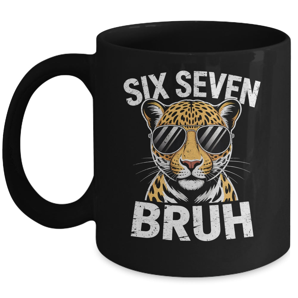 Boys Animal Print Leopard Bruh Cheetah 67 Meme Six Seven Mug | siriusteestore