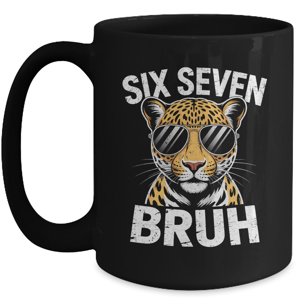 Boys Animal Print Leopard Bruh Cheetah 67 Meme Six Seven Mug | siriusteestore