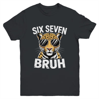 Boys Animal Print Leopard Bruh Cheetah 67 Meme Six Seven Youth Shirt | siriusteestore