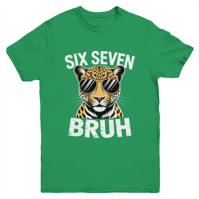 Boys Animal Print Leopard Bruh Cheetah 67 Meme Six Seven Youth Shirt | siriusteestore