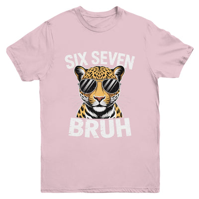 Boys Animal Print Leopard Bruh Cheetah 67 Meme Six Seven Youth Shirt | siriusteestore