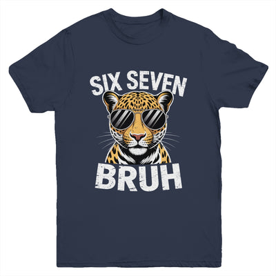 Boys Animal Print Leopard Bruh Cheetah 67 Meme Six Seven Youth Shirt | siriusteestore