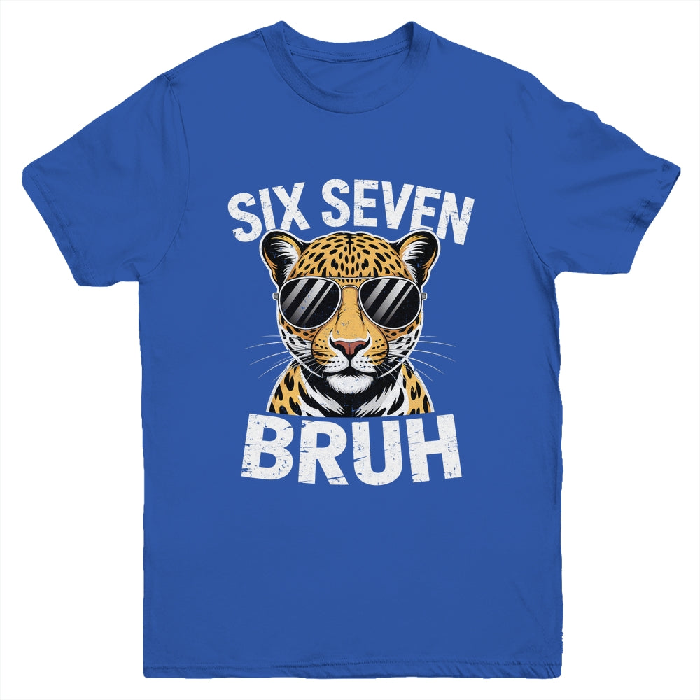 Boys Animal Print Leopard Bruh Cheetah 67 Meme Six Seven Youth Shirt | siriusteestore