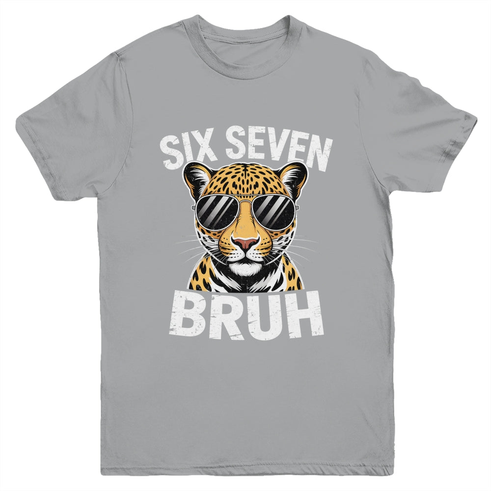 Boys Animal Print Leopard Bruh Cheetah 67 Meme Six Seven Youth Shirt | siriusteestore
