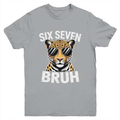 Boys Animal Print Leopard Bruh Cheetah 67 Meme Six Seven Youth Shirt | siriusteestore