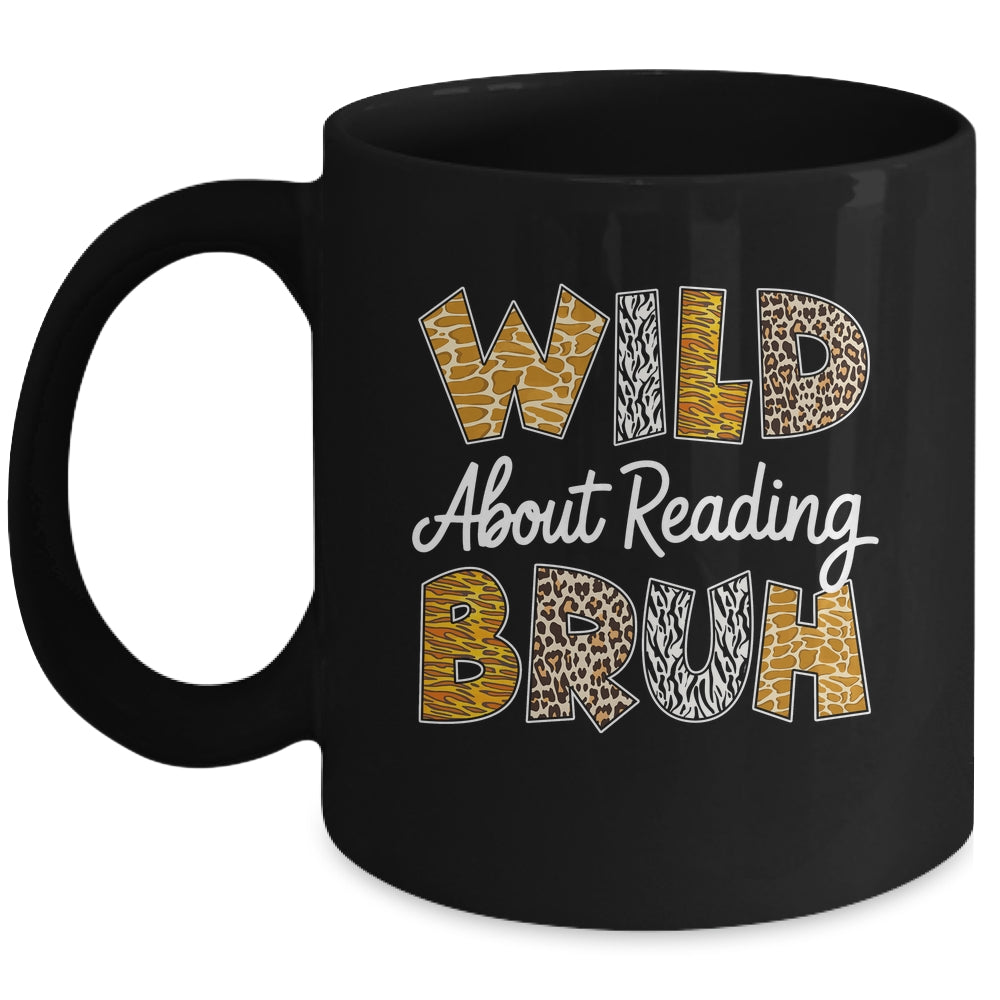 Boys Animal Print Wild About Reading BRUH Kids Book Lover Mug | siriusteestore