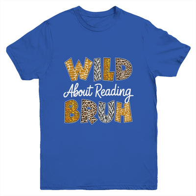 Boys Animal Print Wild About Reading BRUH Kids Book Lover Youth Shirt | siriusteestore