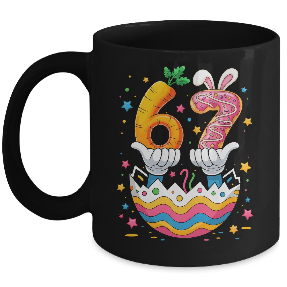 Boys Girls Easter Eggs Funny Bunny Six Seven 67 Memes 6 7 Mug | siriusteestore