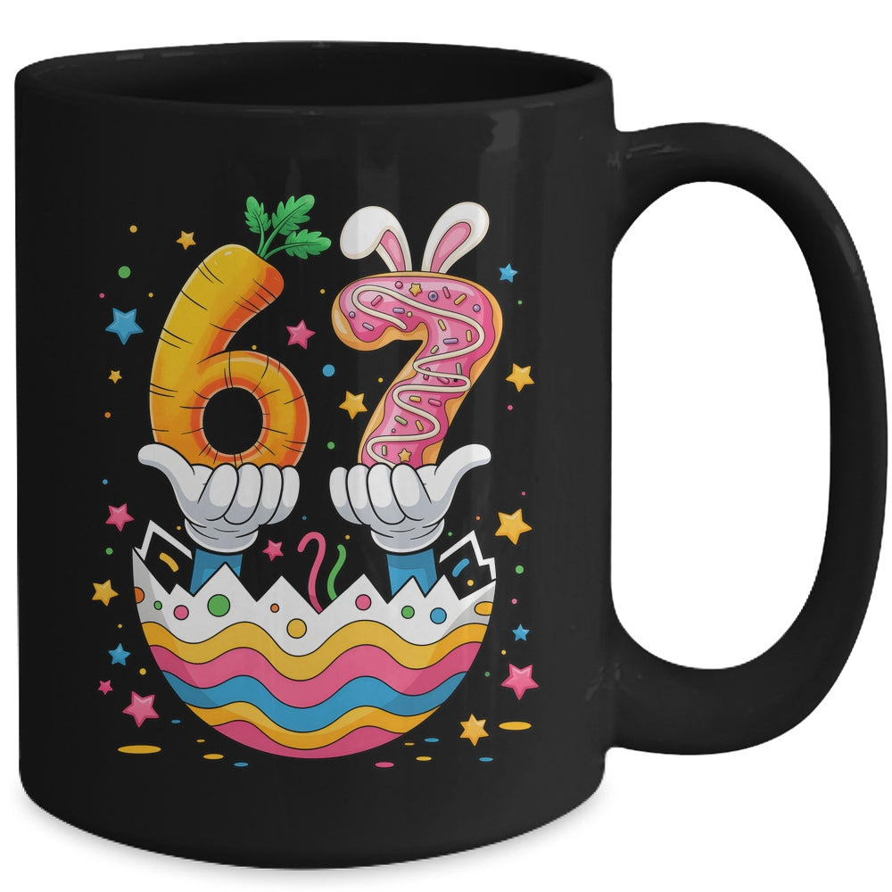 Boys Girls Easter Eggs Funny Bunny Six Seven 67 Memes 6 7 Mug | siriusteestore