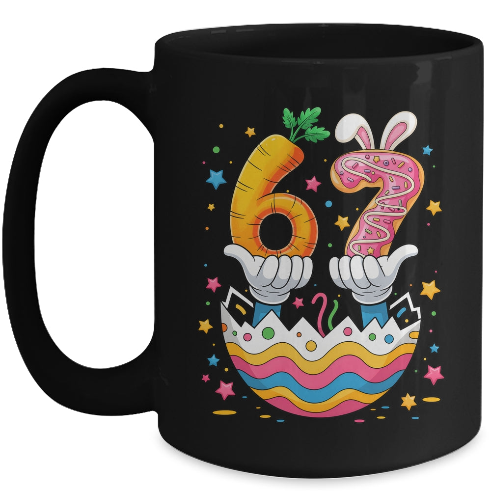 Boys Girls Easter Eggs Funny Bunny Six Seven 67 Memes 6 7 Mug | siriusteestore