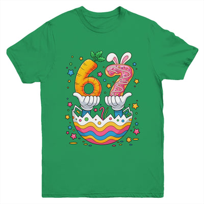 Boys Girls Easter Eggs Funny Bunny Six Seven 67 Memes 6 7 Youth Shirt | siriusteestore