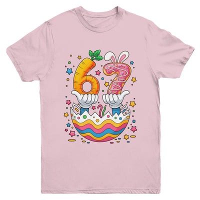 Boys Girls Easter Eggs Funny Bunny Six Seven 67 Memes 6 7 Youth Shirt | siriusteestore