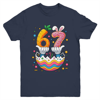 Boys Girls Easter Eggs Funny Bunny Six Seven 67 Memes 6 7 Youth Shirt | siriusteestore