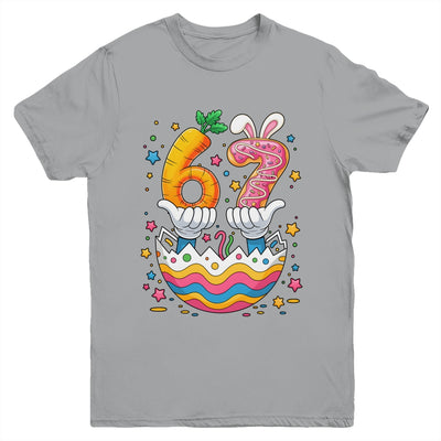 Boys Girls Easter Eggs Funny Bunny Six Seven 67 Memes 6 7 Youth Shirt | siriusteestore