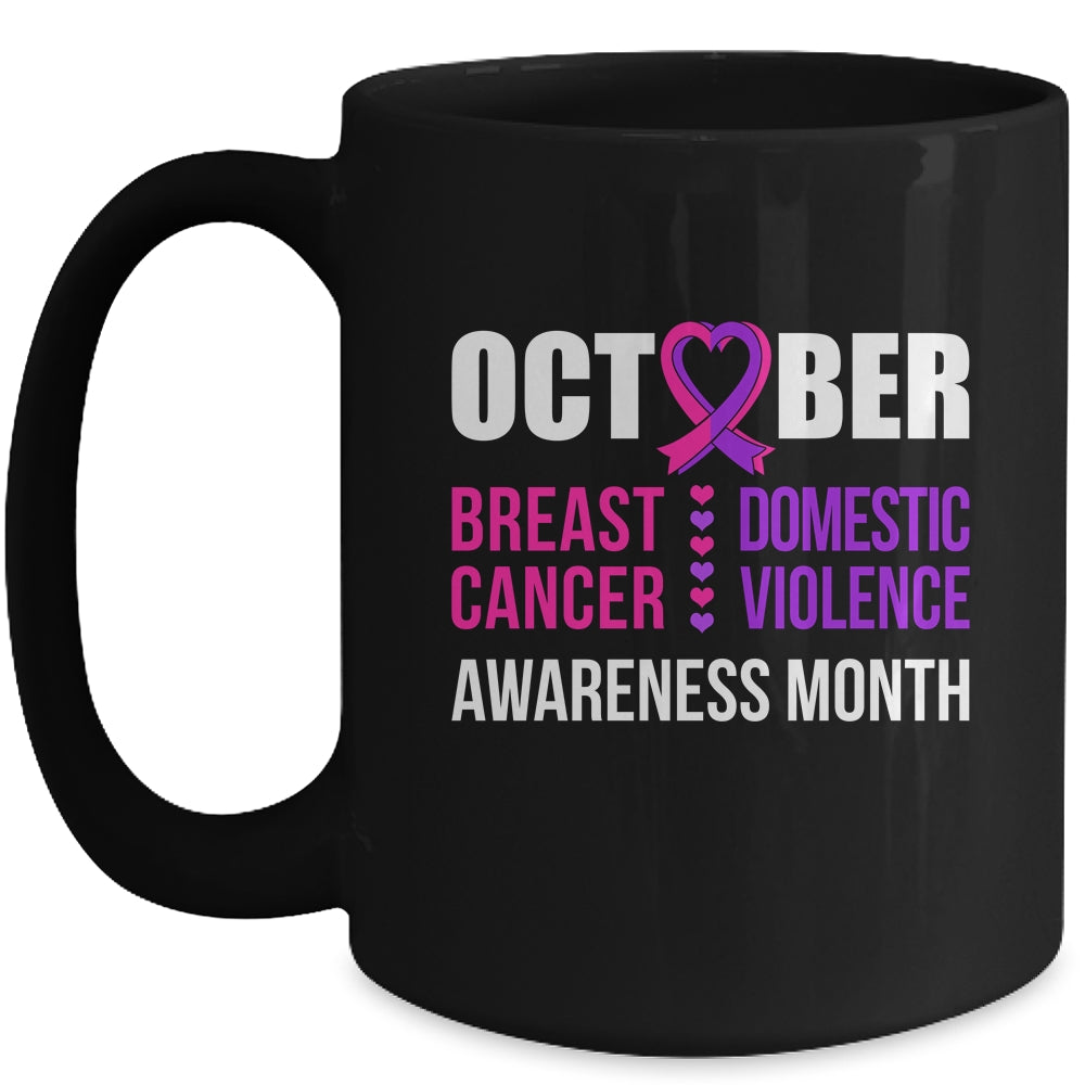 Breast Cancer And Domestic Violence Awareness Month Mug | siriusteestore