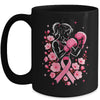 Breast Cancer Awareness Boxing Women Pink Ribbon Flower Mug | siriusteestore