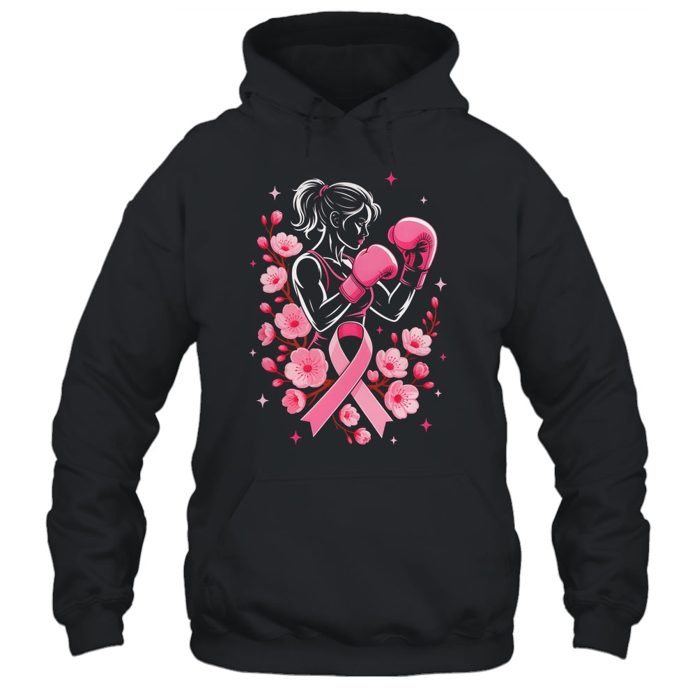 Breast Cancer Awareness Boxing Women Pink Ribbon Flower Shirt & Tank Top | siriusteestore
