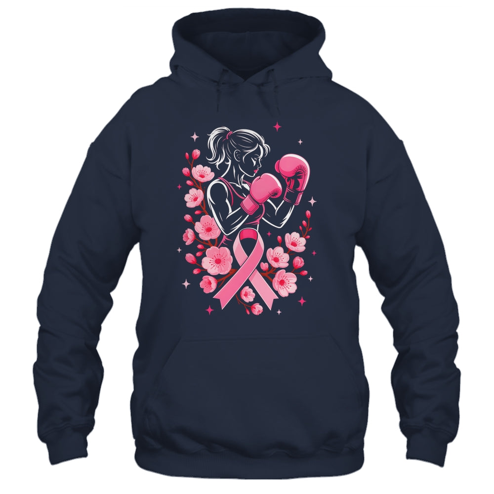 Breast Cancer Awareness Boxing Women Pink Ribbon Flower Shirt & Tank Top | siriusteestore