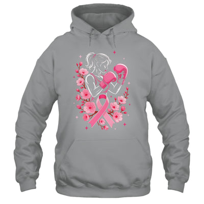 Breast Cancer Awareness Boxing Women Pink Ribbon Flower Shirt & Tank Top | siriusteestore