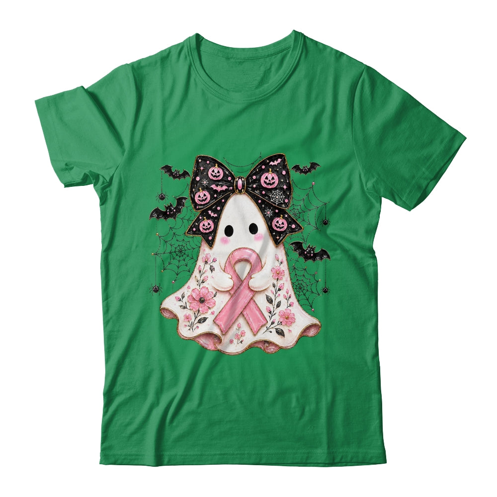 Breast Cancer Awareness Ghost Pink Ribbon Halloween Coquette Shirt & Sweatshirt | siriusteestore