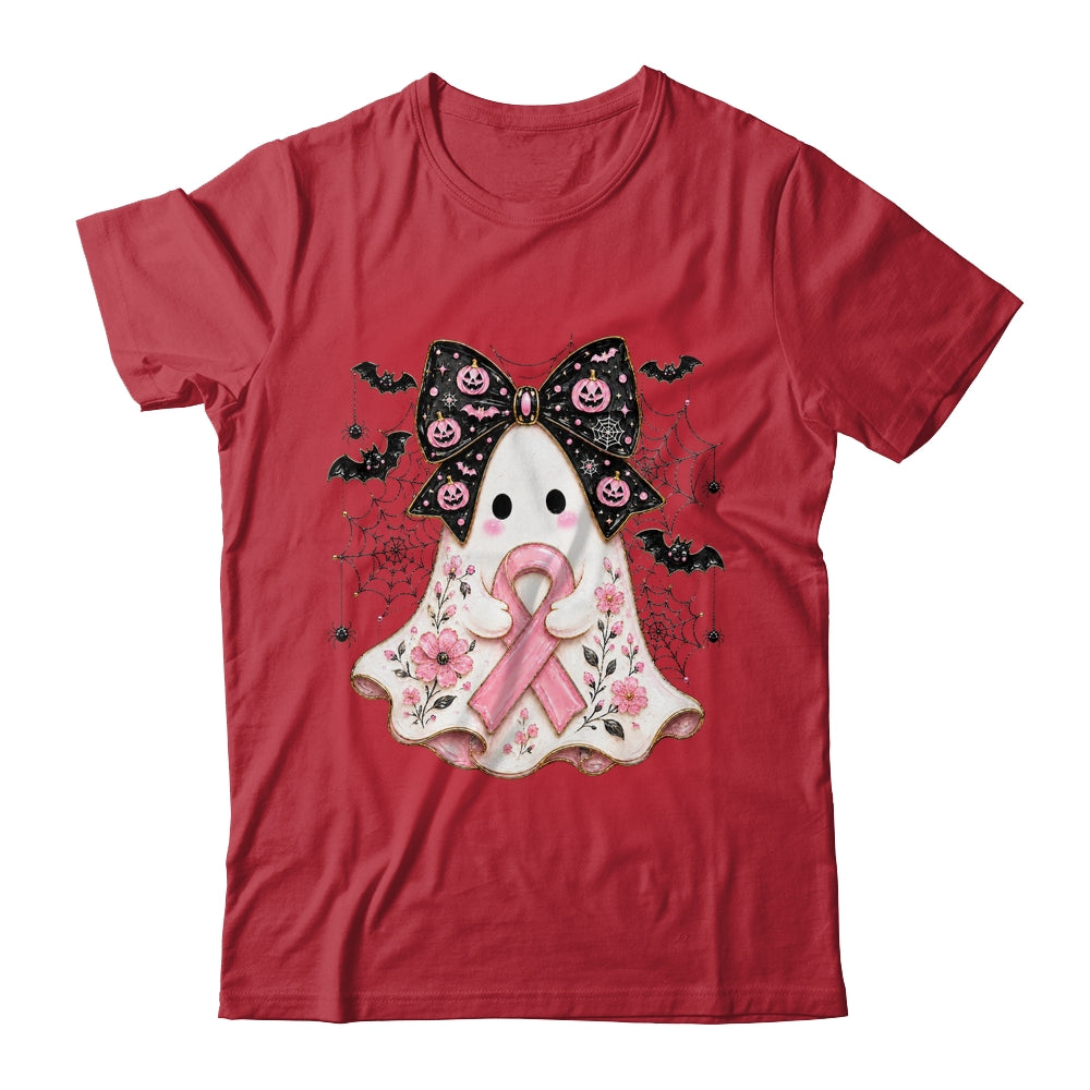 Breast Cancer Awareness Ghost Pink Ribbon Halloween Coquette Shirt & Sweatshirt | siriusteestore