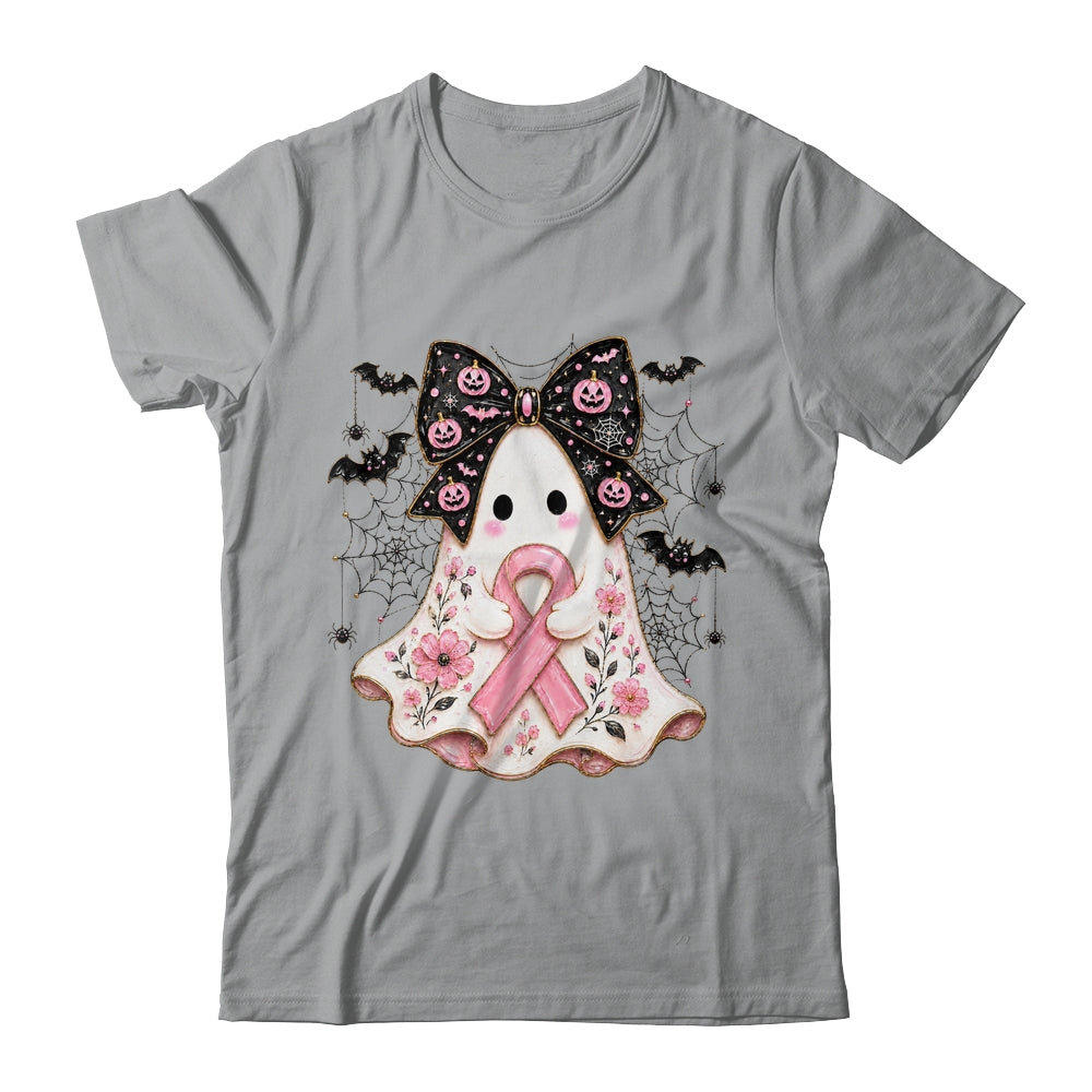 Breast Cancer Awareness Ghost Pink Ribbon Halloween Coquette Shirt & Sweatshirt | siriusteestore