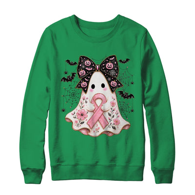 Breast Cancer Awareness Ghost Pink Ribbon Halloween Coquette Shirt & Sweatshirt | siriusteestore